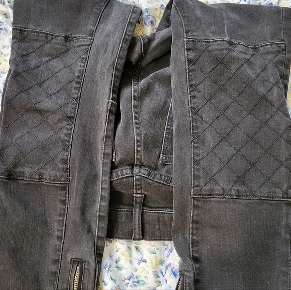 Madewell Women's Black Quilted. Zip Moto  High Rise 27 Jeans - Picture 16 of 16